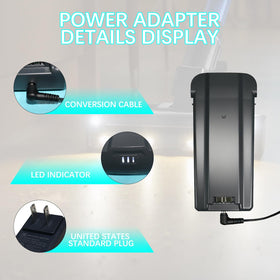 GOXX charger plugged in with clean cable management