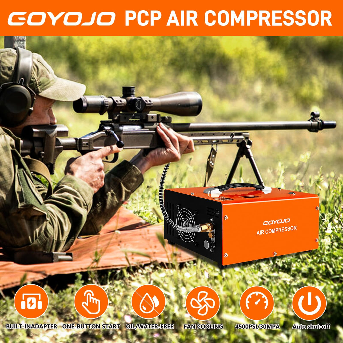 Goyojo PCP air pump with digital display for precise pressure control