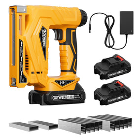 GoYwato 21V cordless nail gun front view for precise framing in DIY projects