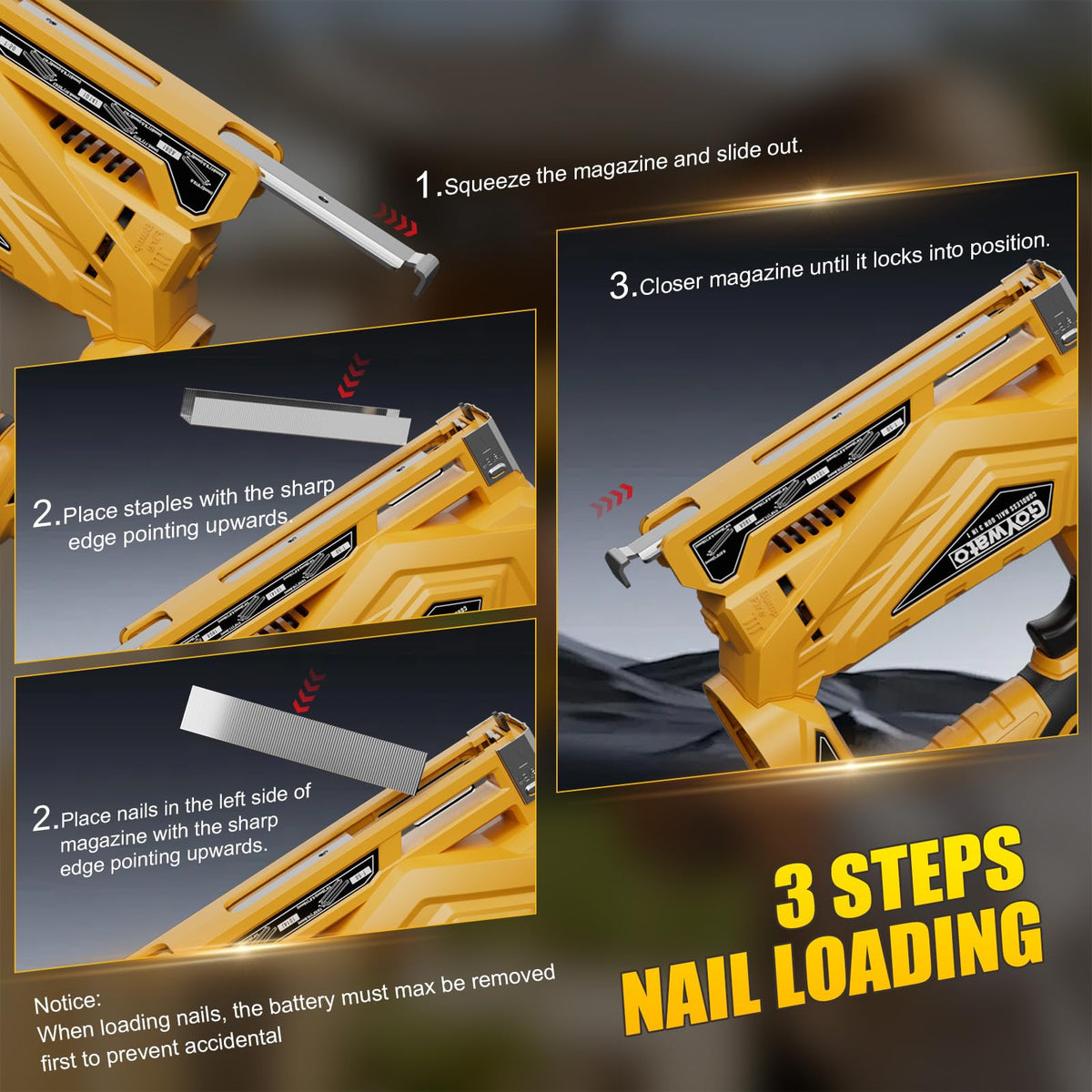 GoYwato battery system in use powering the nail gun