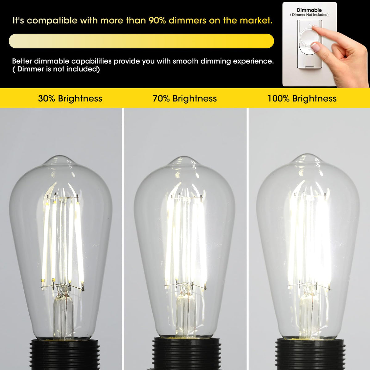 Gozelux clear glass Edison bulb ideal for open fixtures.