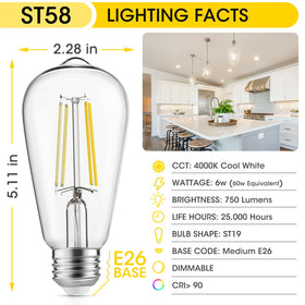 Gozelux antique filament bulb enhances classic decor with warm glow