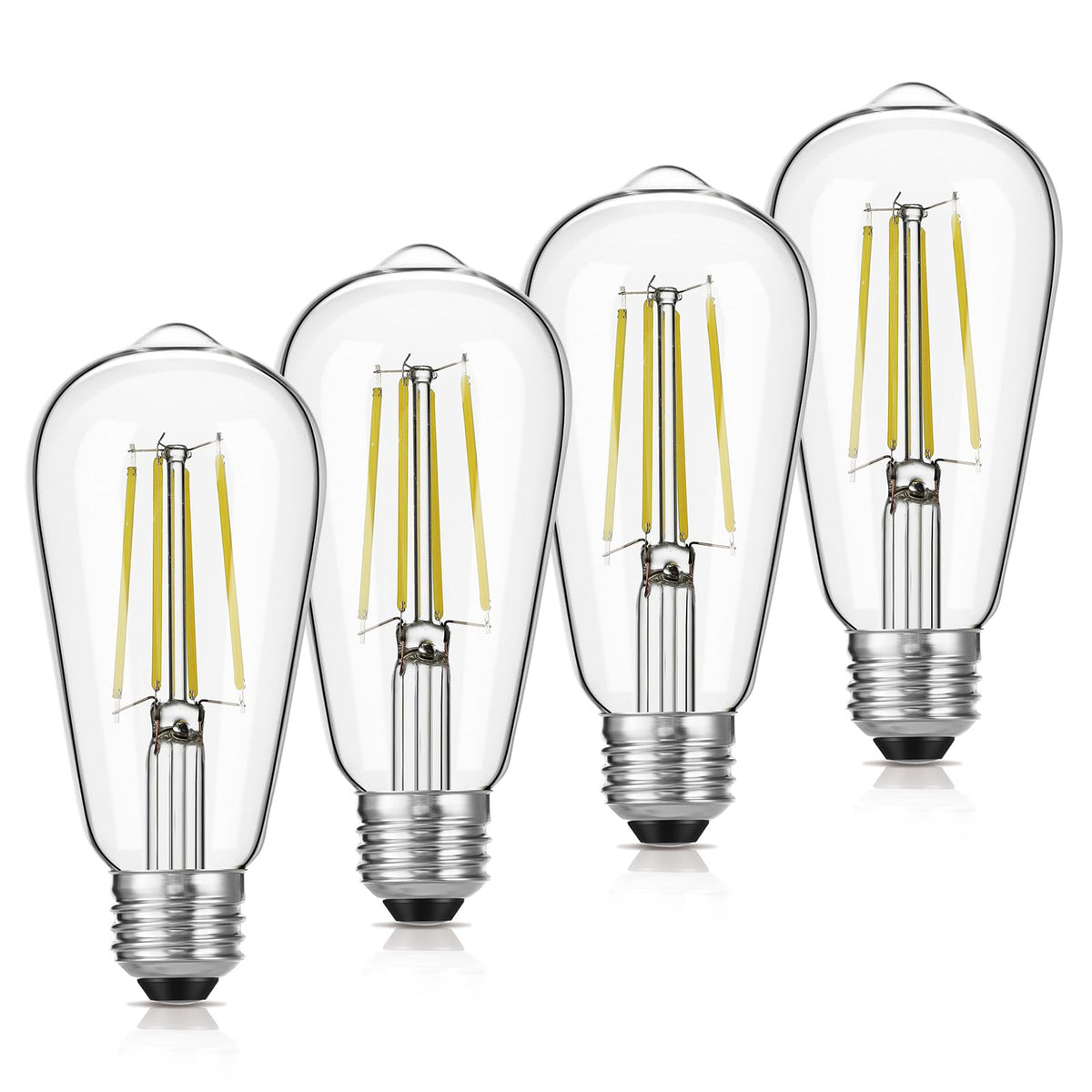 Gozelux LED Edison bulb clear glass close-up for bright daylight ambience.