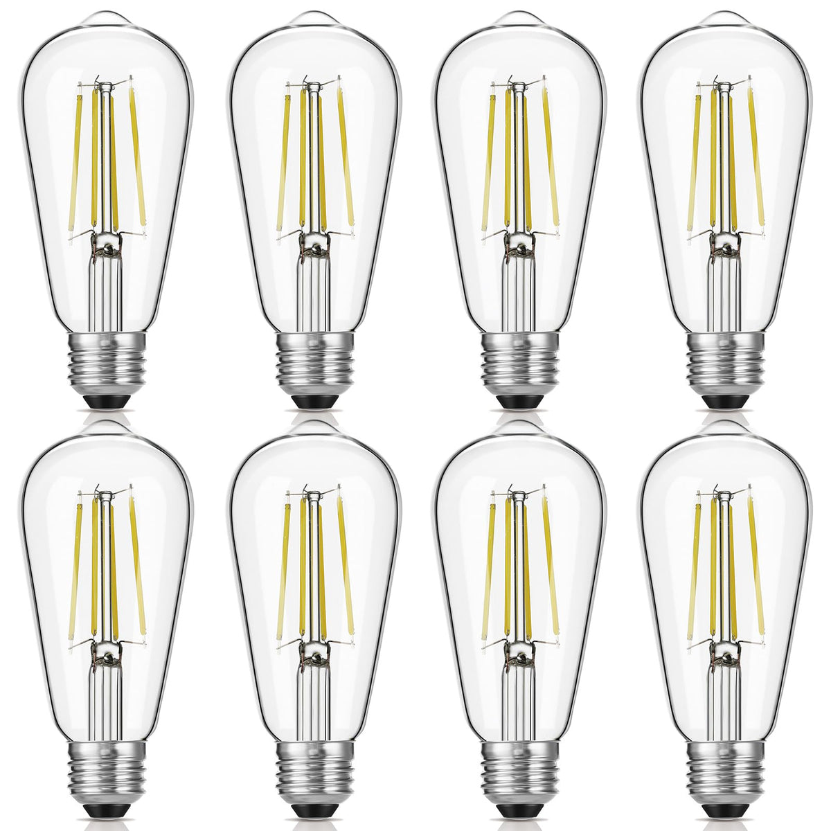Gozelux LED Edison bulb 6W with clear glass for bright task lighting.