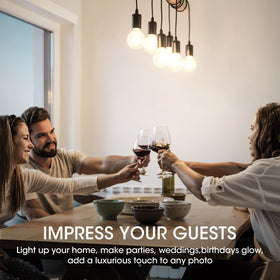 Gozelux vintage LED Edison bulbs in open fixture setup for versatile indoor use