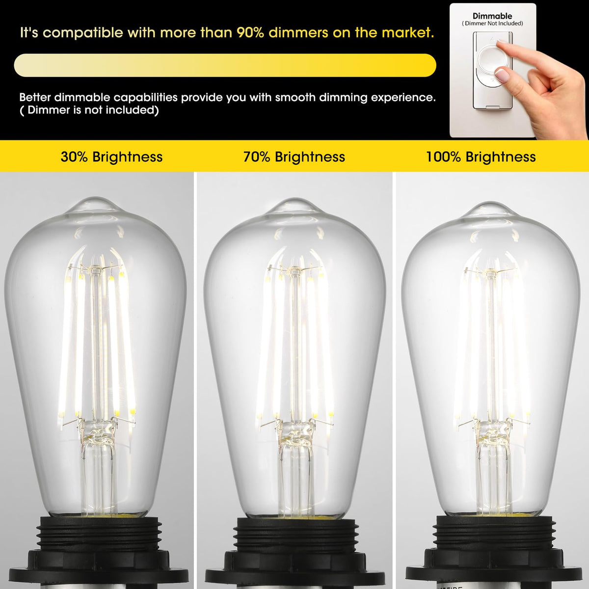 Gozelux vintage LED Edison bulbs pack of six displayed for value