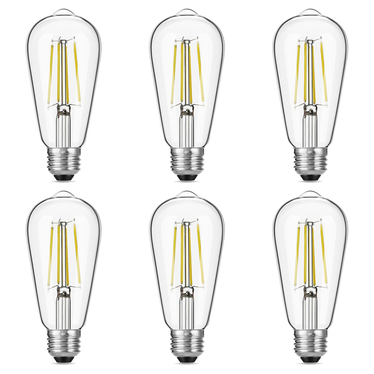 Gozelux vintage LED Edison bulbs front view, ideal for retro fixtures.