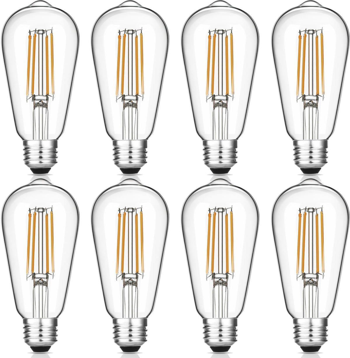 Gozelux vintage LED Edison bulbs in clear glass with warm 2700K glow for cozy rooms.