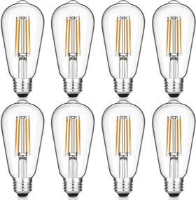 Gozelux vintage LED Edison bulbs in clear glass with warm 2700K glow for cozy rooms.
