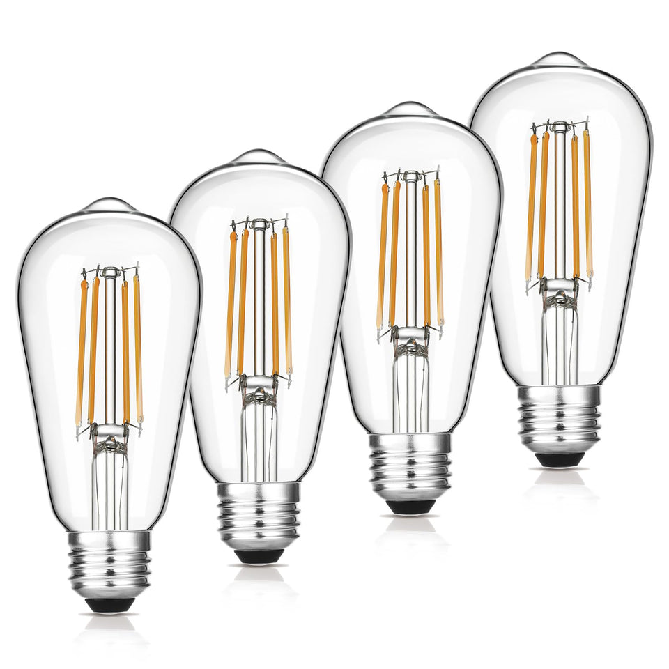 Gozelux vintage LED Edison bulb with clear glass for warm ambient lighting