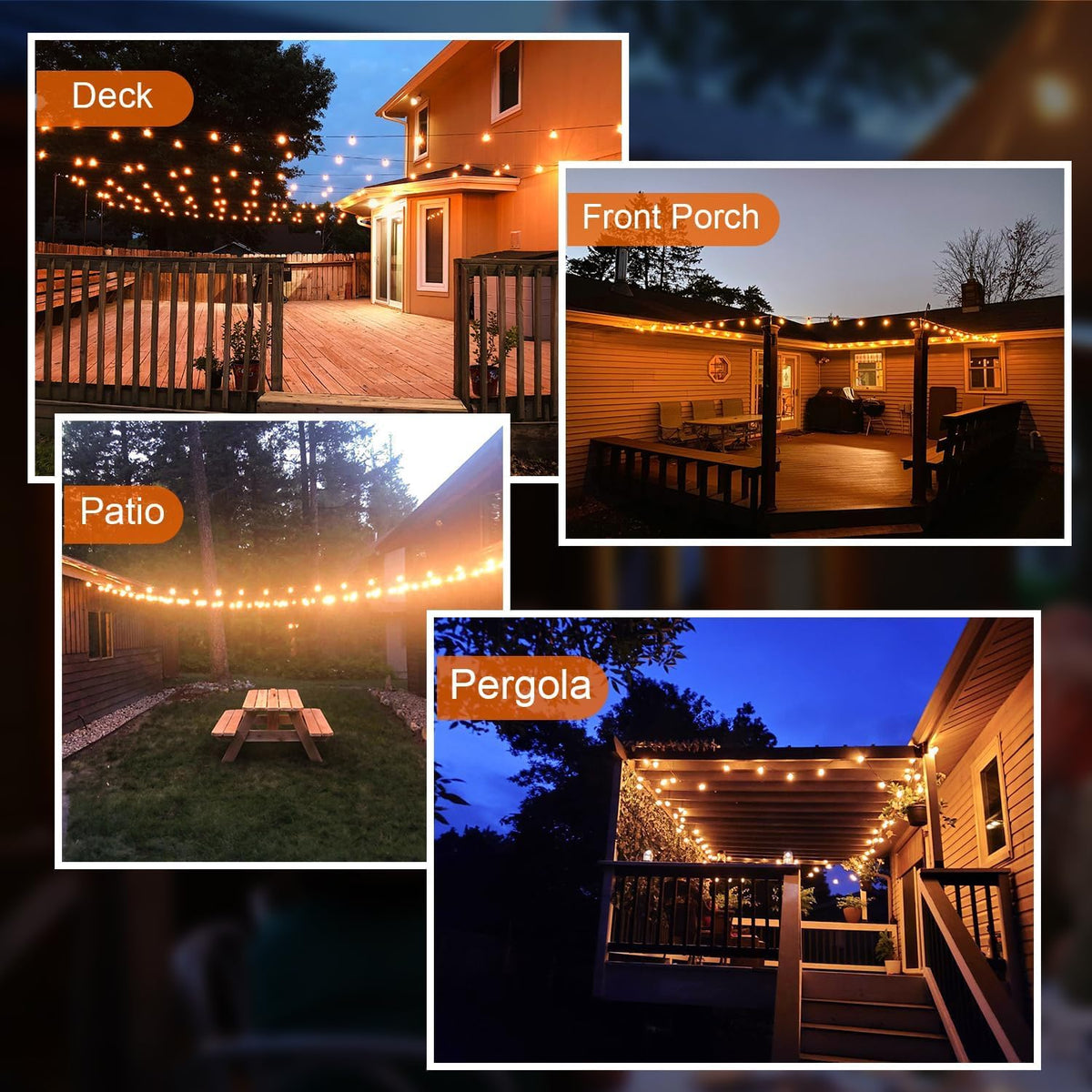 GPATIO easy-install hooks simplify hanging on porches, gazebos, and events.