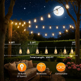 GPATIO includes 2 spare bulbs for easy maintenance.