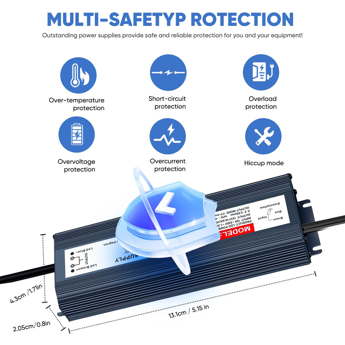 GPJYD IP67 waterproof enclosure protects outdoor LED lighting against weather.