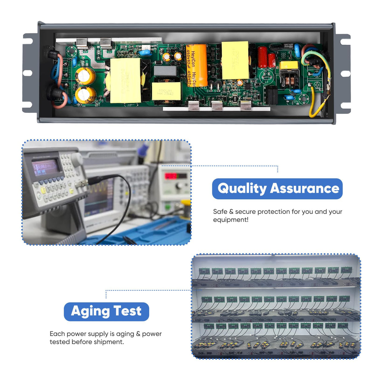 GPJYD LED strip and cabinet lighting applications for versatile setups.