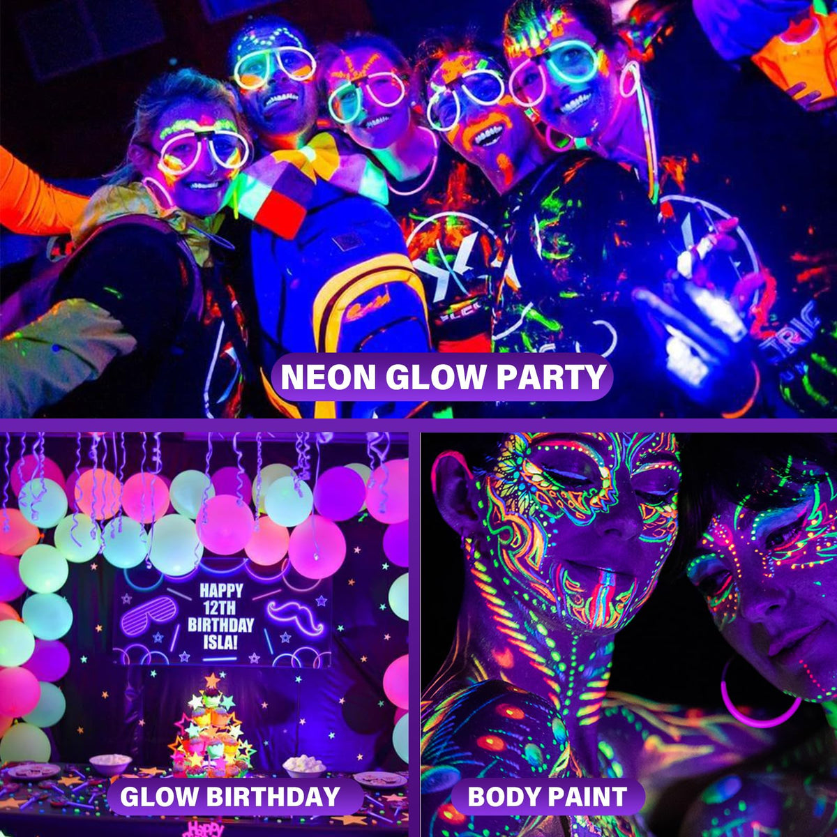 GPRK black light demonstrating 4-6 hour runtime for party setups.