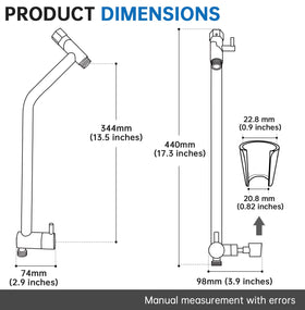 Handheld compatibility with the diverter for comfortable shower use