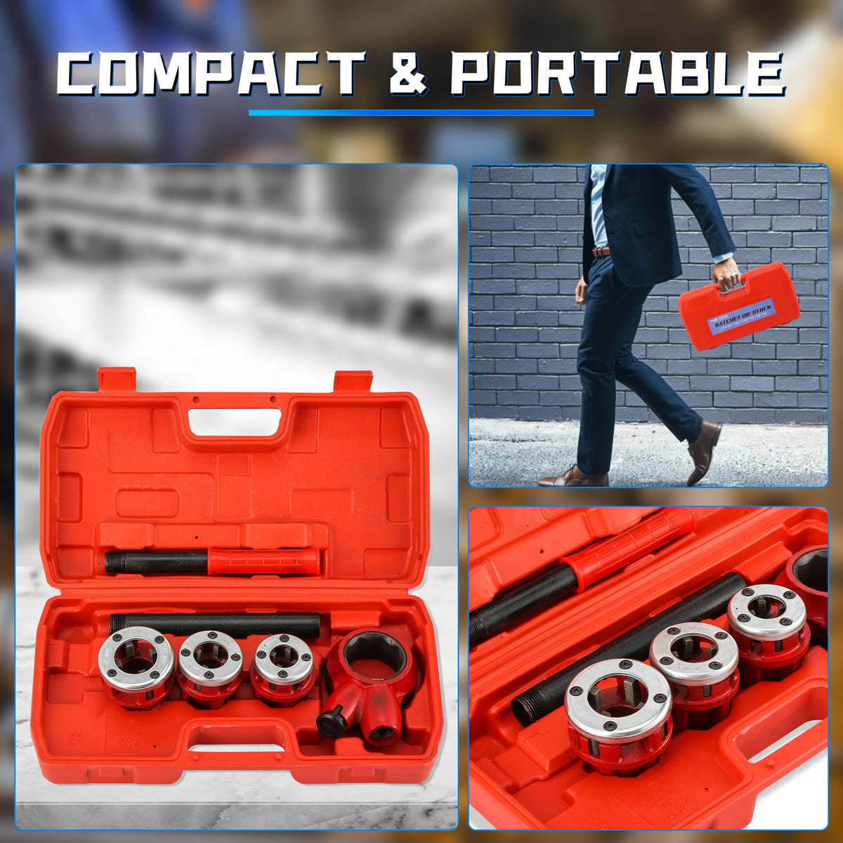 GQGP Pipe Threader Kit delivers clean threaded results on metal pipes
