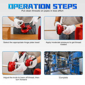 GQGP Pipe Threader Kit ergonomic handle grip for comfortable use