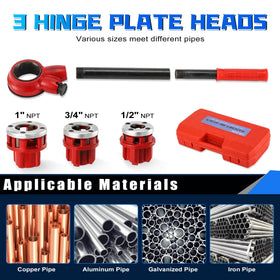 GQGP Pipe Threader Kit extension bar and handle for improved torque