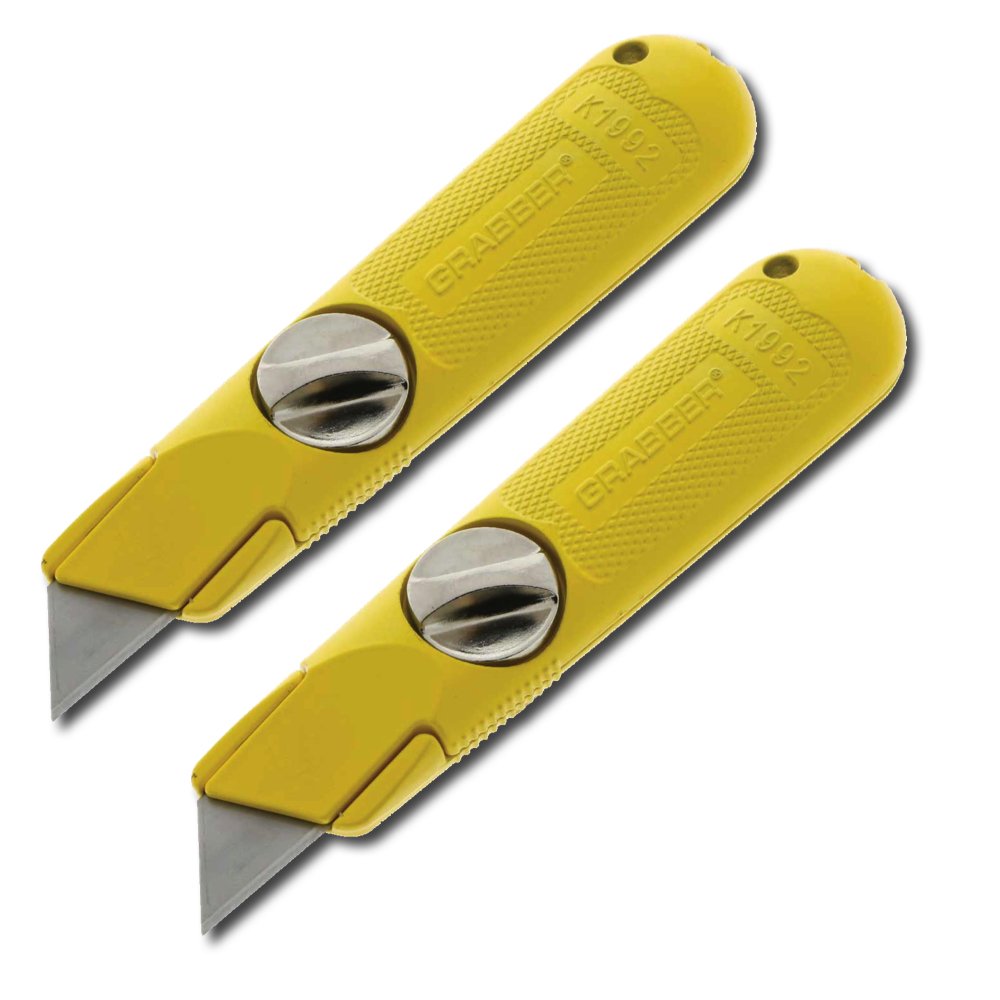 Grabber all-metal fixed-blade drywall knife with 2-pack for reliable, quick blade changes on the job.