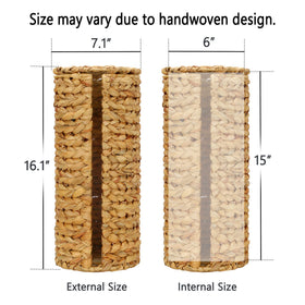 Graciadeco water hyacinth toilet paper organizer blends natural texture to elevate decor.