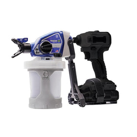 Graco 26D360 TrueCoat 360 drill-powered sprayer assembly enables quick setup for DIY projects.