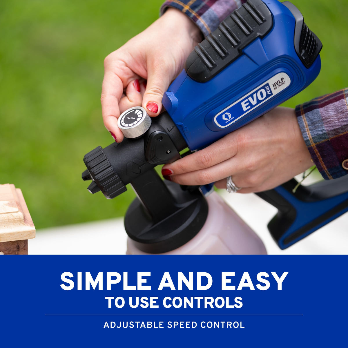 Graco EVO Plus circle spray pattern for small interior projects.