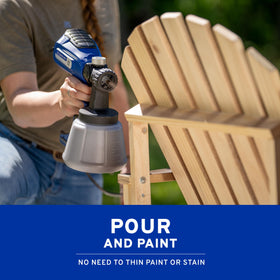 Graco EVO Plus vertical spray pattern for cabinets and furniture.