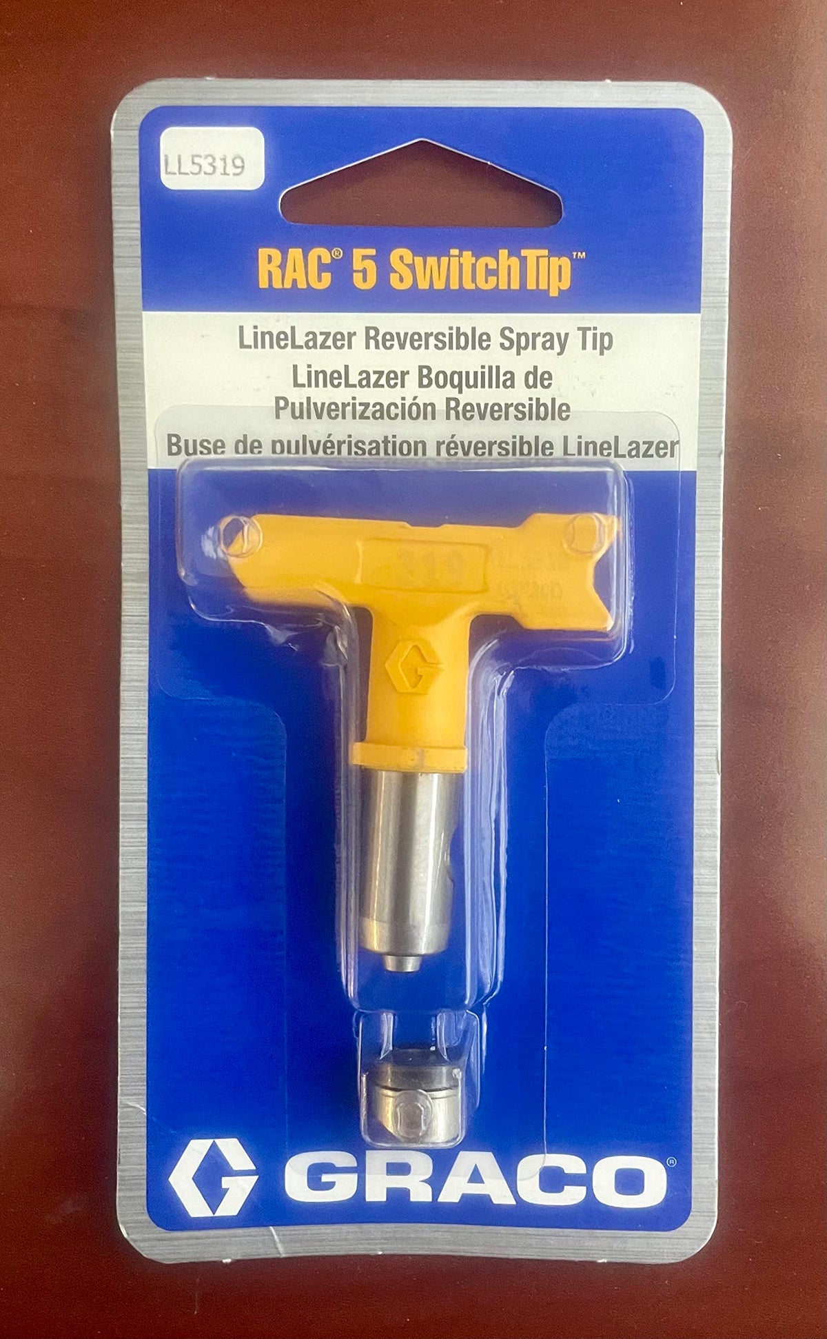 Graco LineLazer RAC 5 SwitchTip with 0.019 inch orifice for precise 4-inch lines