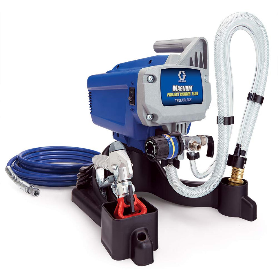 Graco Project Painter Plus sprayer front view showing compact design for DIY tasks.