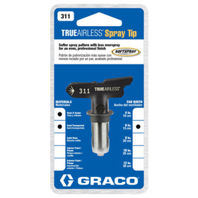 Graco TRU311 SoftSpray technology illustration highlighting better control and easier blending.