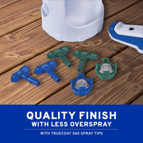 Graco TrueCoat 360 in-use painting wall, even finish.