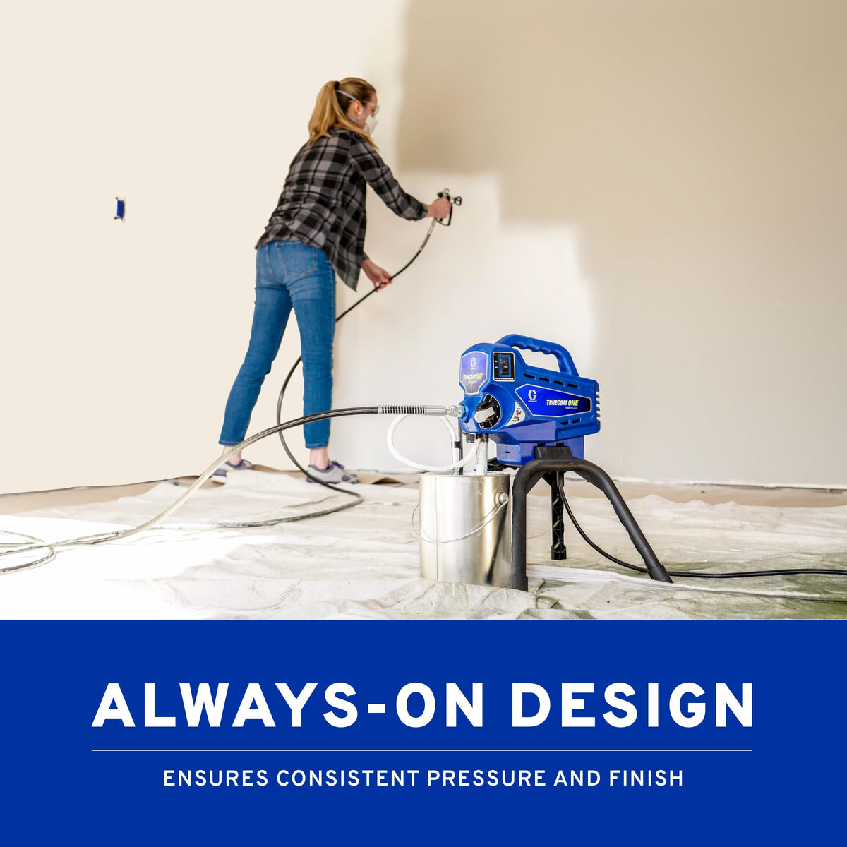 Graco TrueCoat One spray on furniture highlights detail-friendly results.