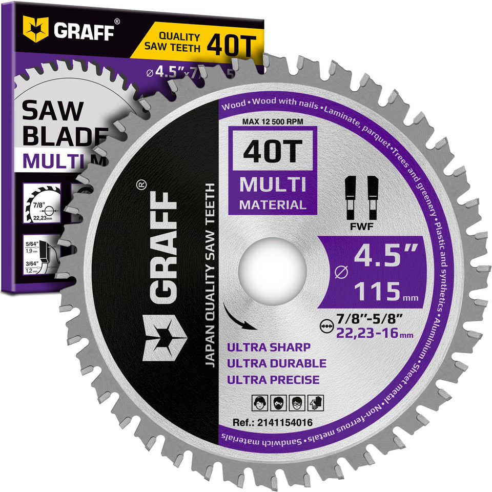 GRAFF 4-1/2 inch blade cuts aluminium smoothly on an angle grinder