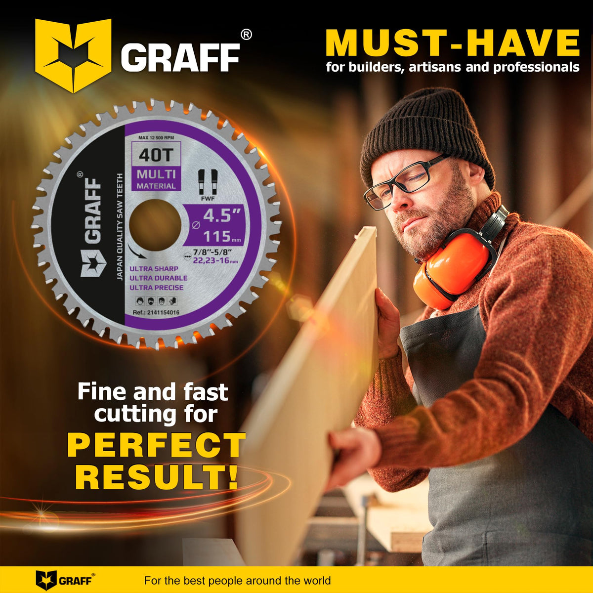Easy installation of the GRAFF blade on an angle grinder for quick use