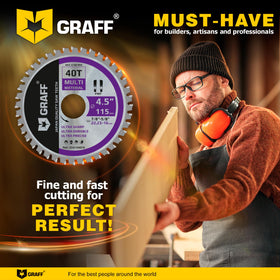 Easy installation of the GRAFF blade on an angle grinder for quick use