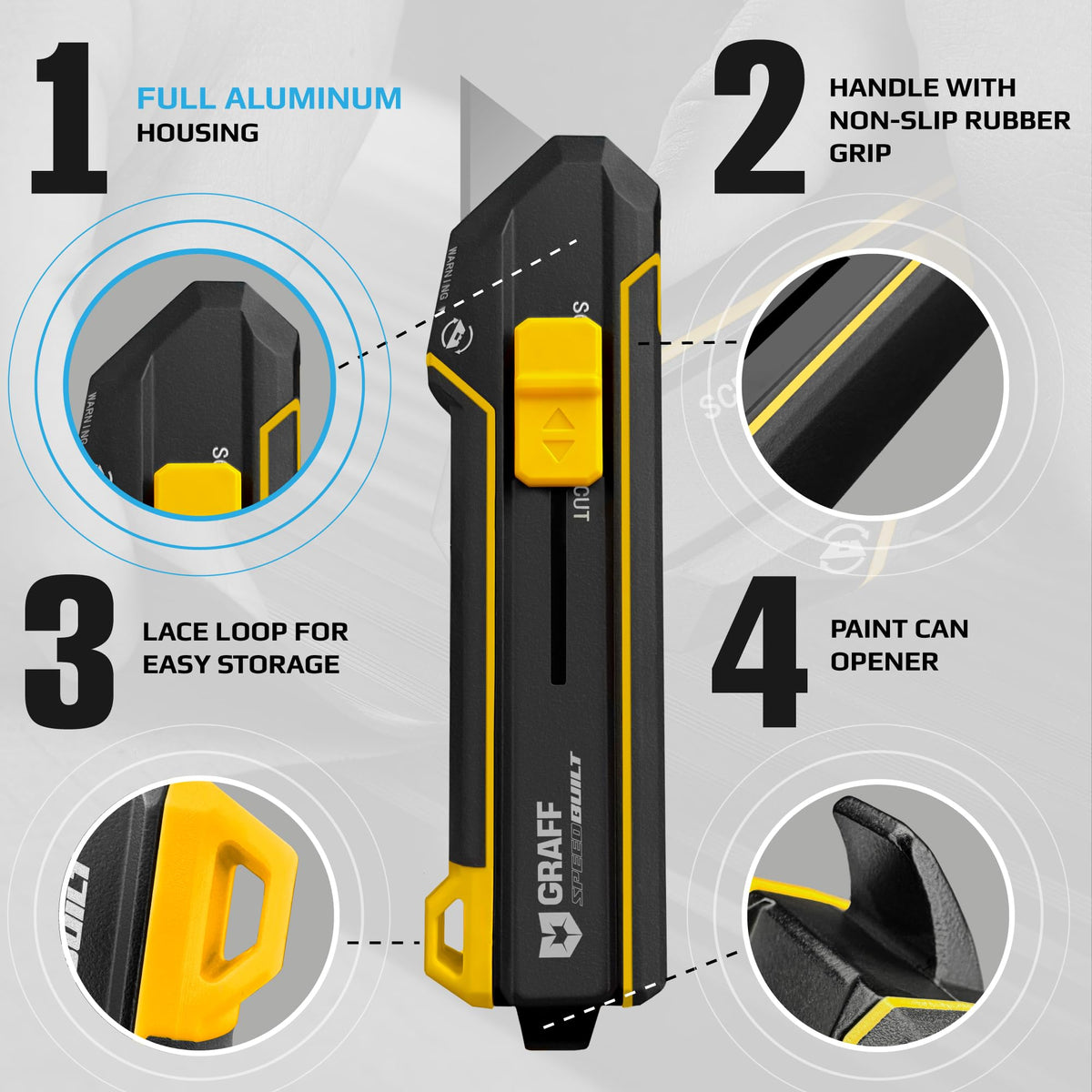 GRAFF Scraper Knife quick change system saves time during heavy duty projects