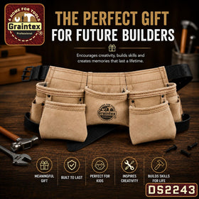 Graintex DS2243 kids wearing tool apron for hands-on learning sessions.