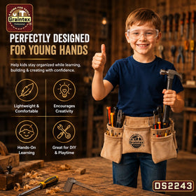 Graintex DS2243 large pockets maximize tool accessibility for kids.