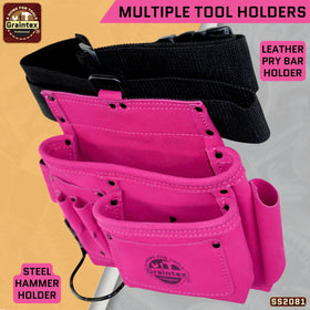 Graintex pink adjustable webbing belt fits up to 50 inches.