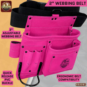 Graintex pink durable rivets and hardware for long-lasting use.