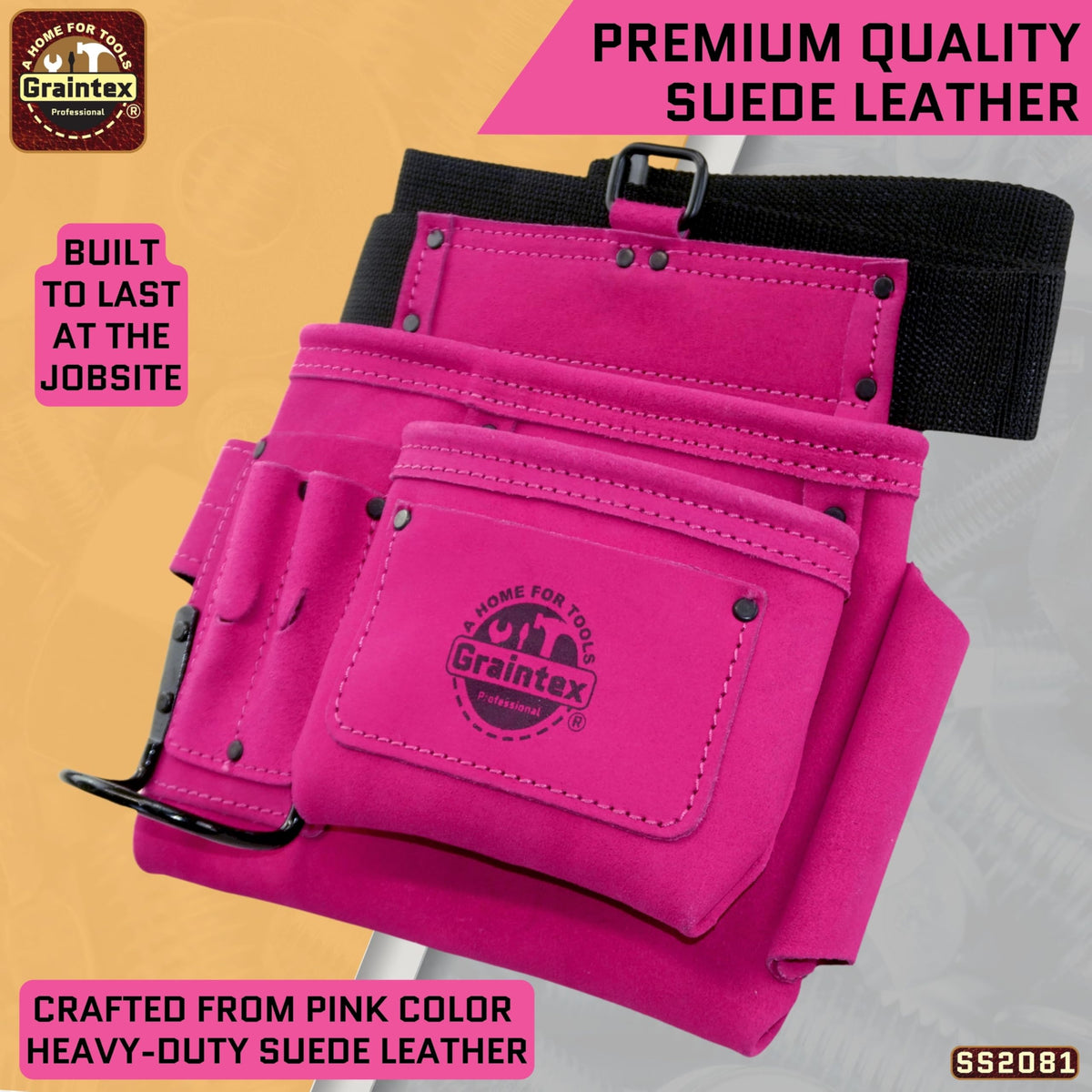 Graintex pink multipurpose holders support versatile tool organization.