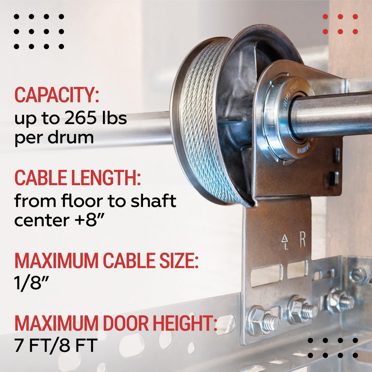 Granatan aluminum die-cast construction ensures long-term garage door parts