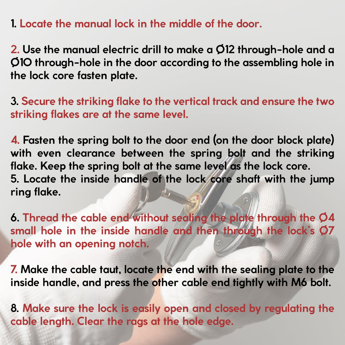 Granatan garage door kit with two keys for secure access