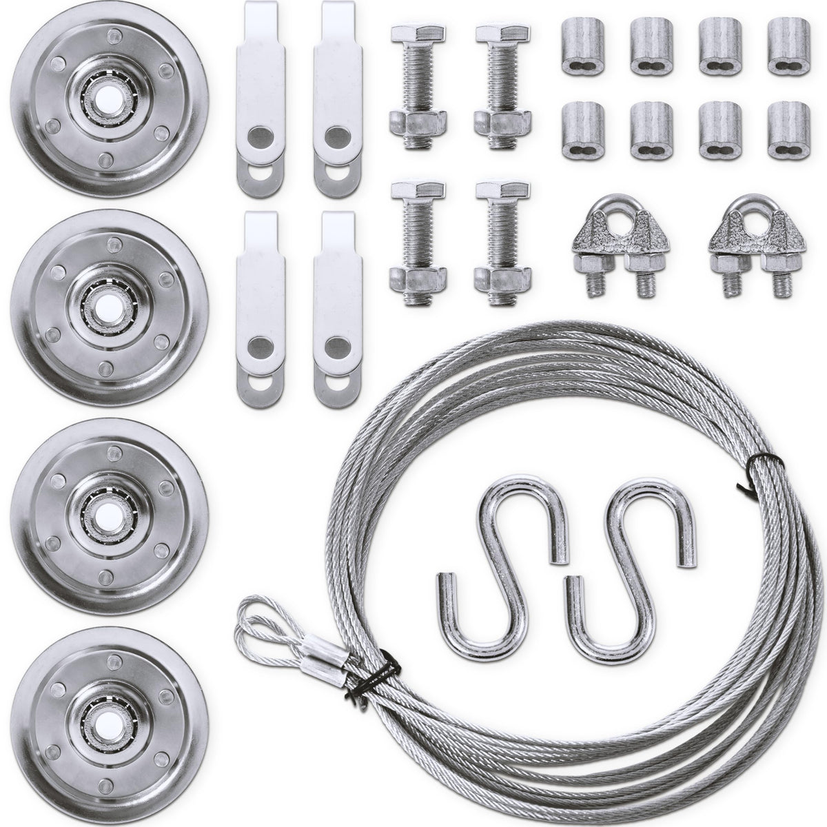 Granatan garage door pulley set with four pulleys for smooth operation.