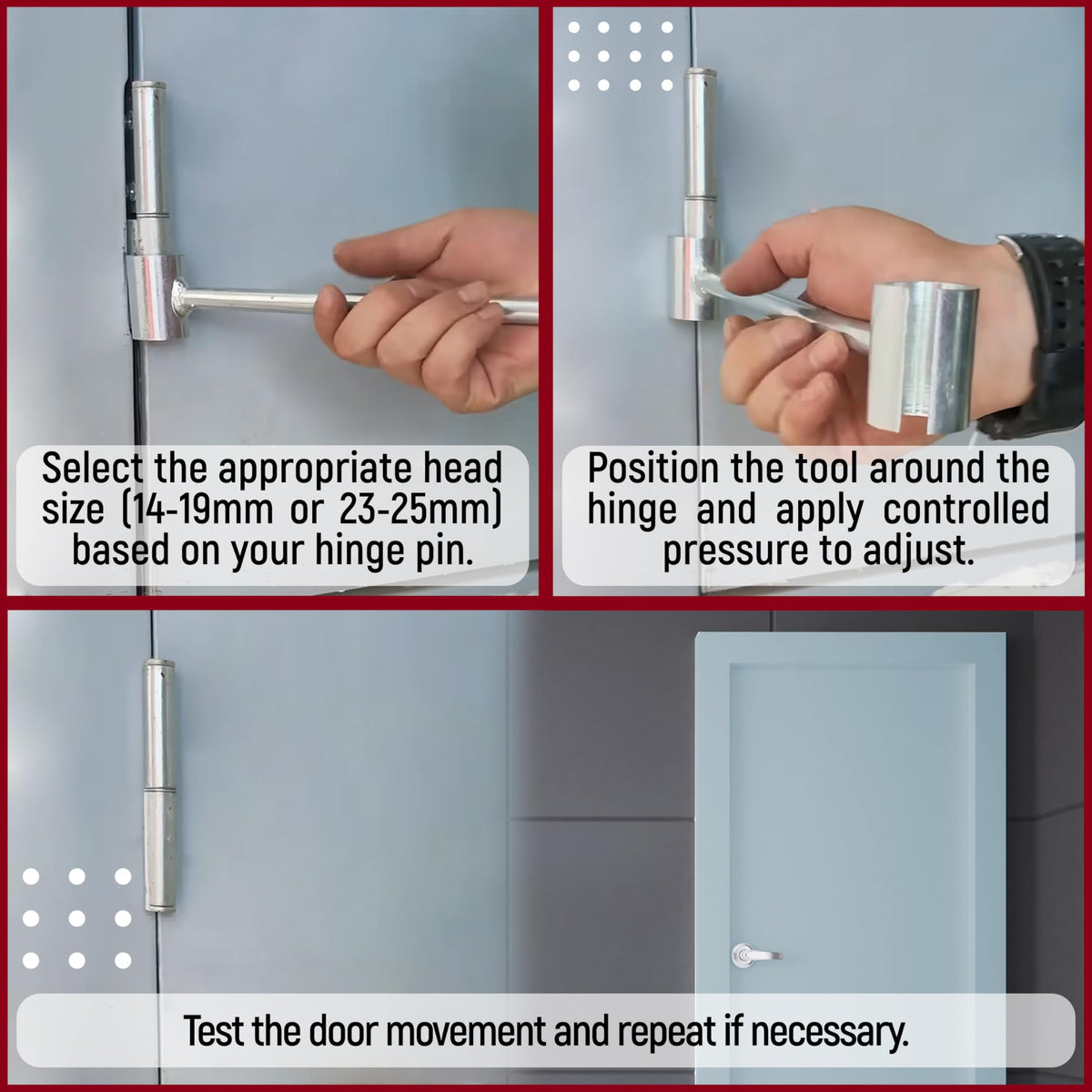 Granatan hinge wrench close-up showing ergonomic grip for comfort