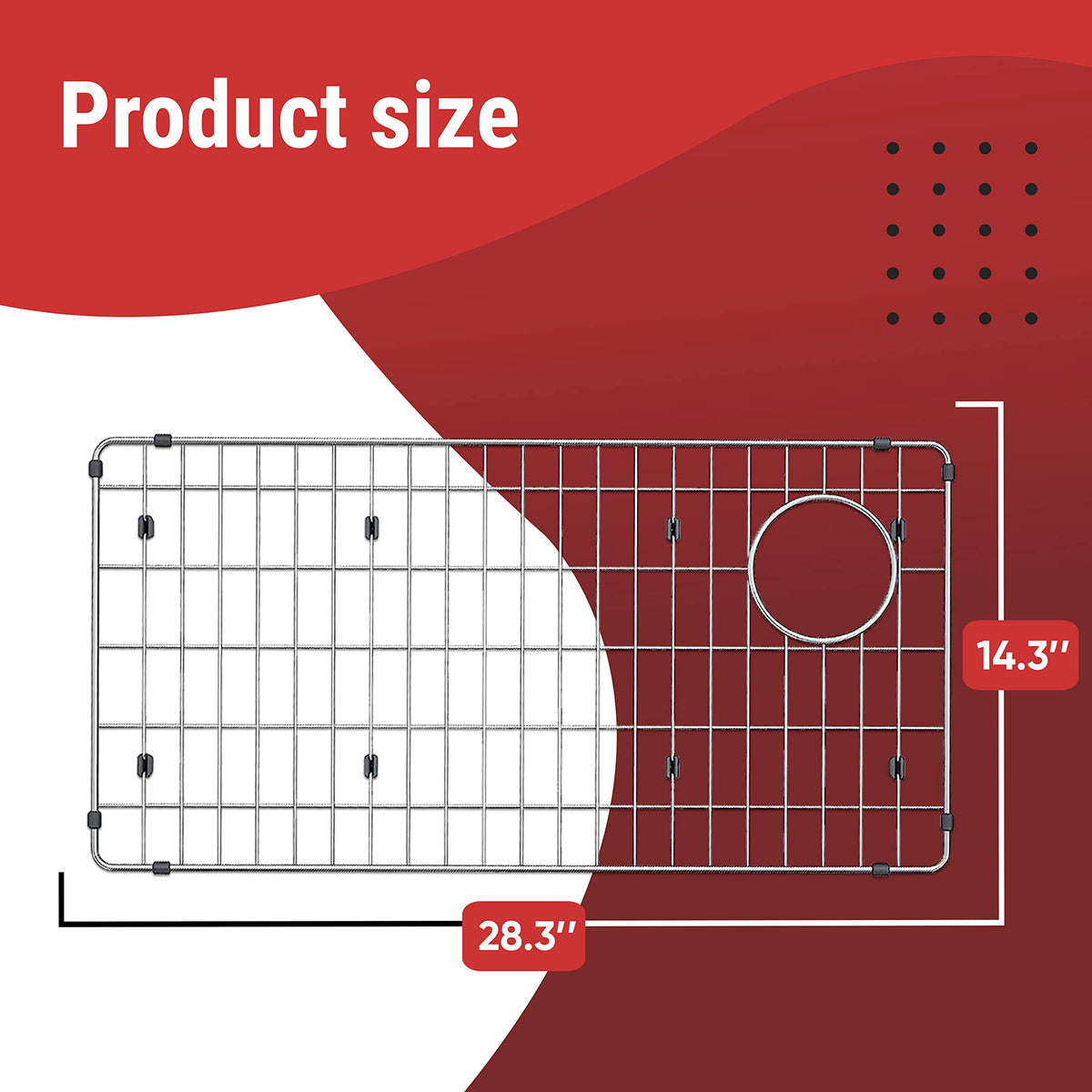 Granatan grid with right rear drain keeps access clear and water flows freely