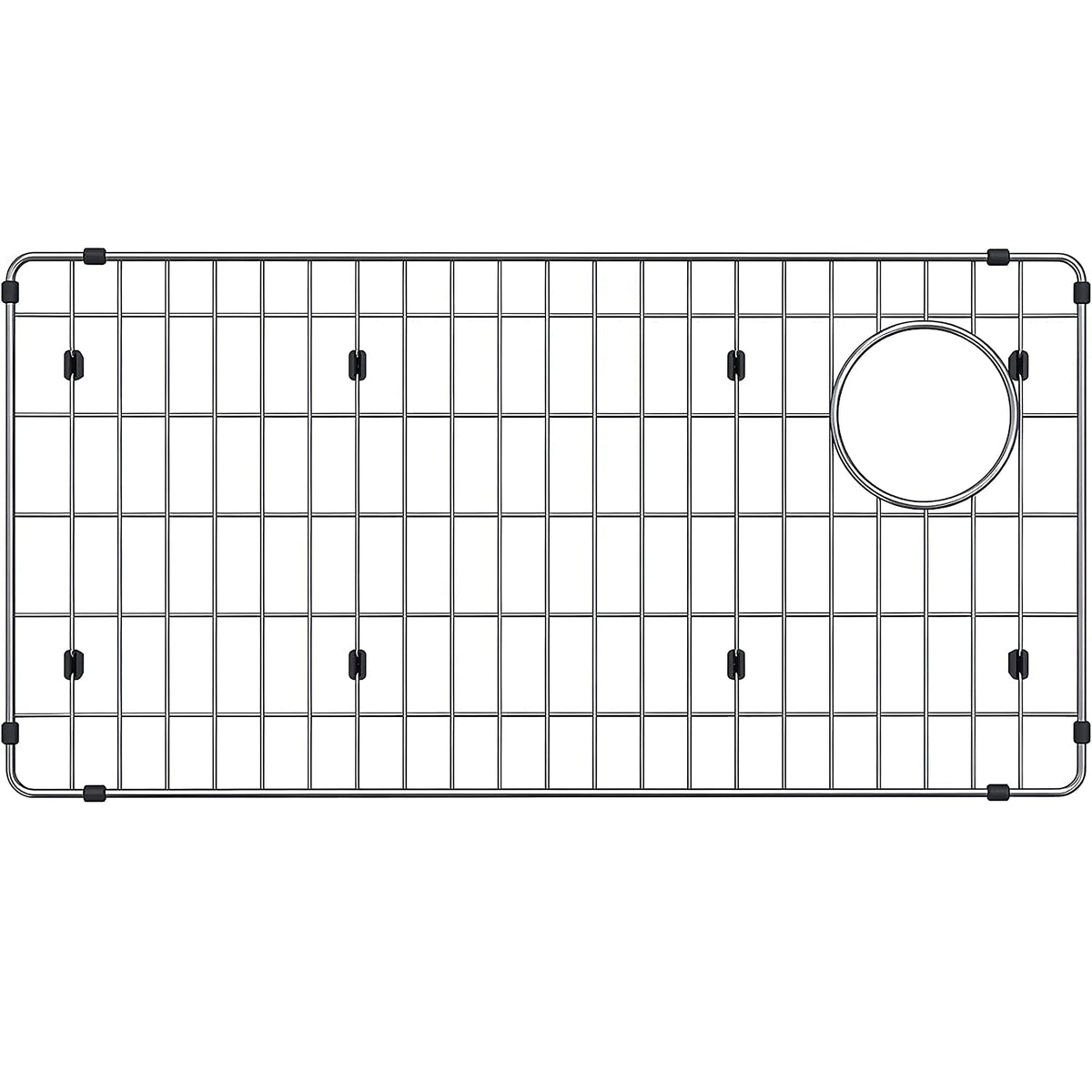Granatan sink protector grid top view shows sturdy stainless steel construction for support