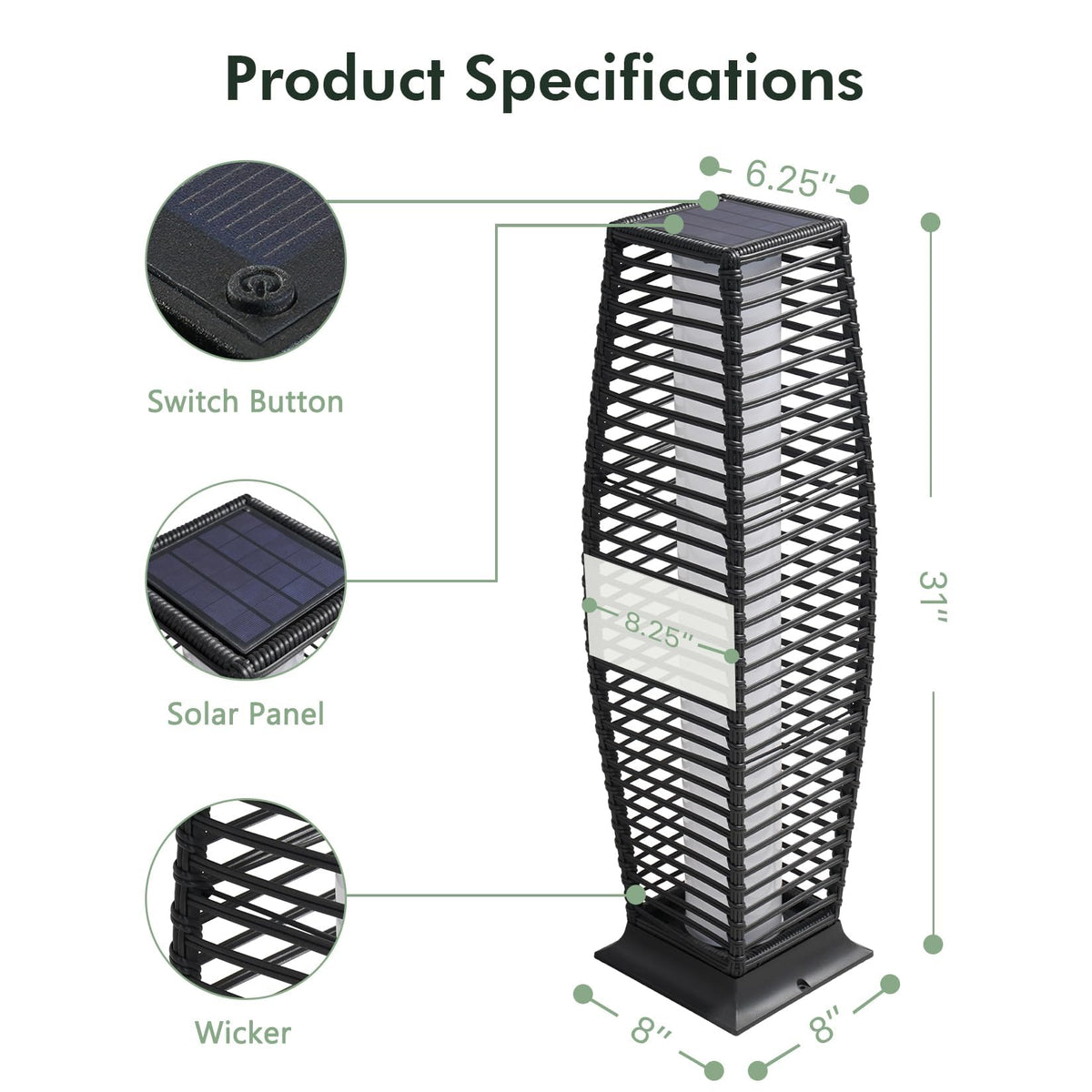 Grand Patio no-wiring-required outdoor lamp lets you place it anywhere you like.
