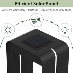 Solar-powered charging for Grand Patio S-Rectangle; lights at night after daylight.